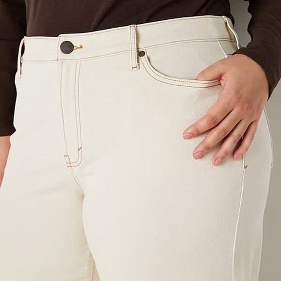 a.n.a - Plus Women's High Rise Wide Leg Jean White size 14 - Picture 2 of 6